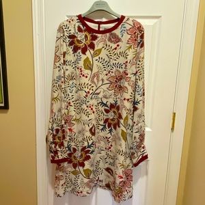 NWT CHELSEA28 Floral Long Button Sleeve Mini Dress Women's Sz XXL